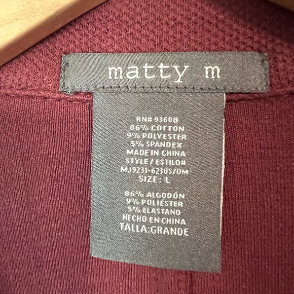 Matte M Boyfriend Blazer, Soft Knit, Plumb, Mauve Color, Large with Pockets - Picture 2 of 4